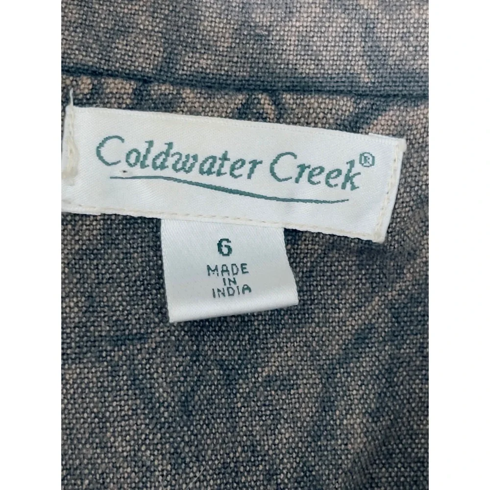 Coldwater Creek Womens Blazer 6 Brown Embroidered Beaded Floral Western Whimsy